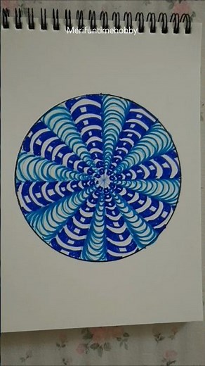 Blue Circular Zentangle Pattern for Beginners | Relaxing Mandala-Inspired Art Tutorial