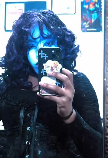 You've gotta hide that gun, Or they'll finger you for sure👣 #ochildren #goth #fashion #makeup