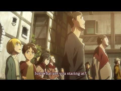 Attack on Titan Eren mom death Eng-sub first appearance of Colossal Titan break the wall Maria
