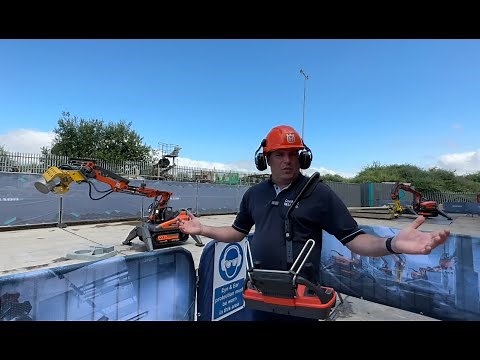 Operating the remote controlled Husqvarna Demolition Robot at the Molson Group Open Day