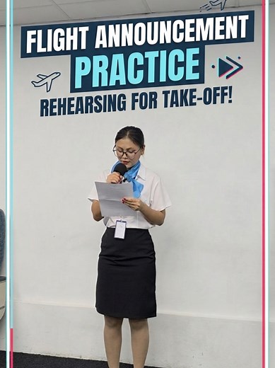 Flight Announcement Practice: Myanmar Flight Attendant School
