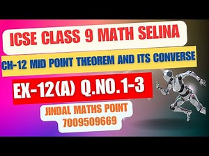 Solving Triangle Problems with Mid-Point Theorem | Class 9 ICSE | Selina Maths| Ex-11(A) Q. 1-3