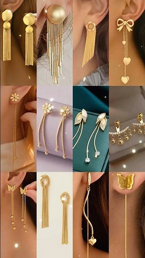 ✨ Elegant Long Earrings Collection 💛Style that speaks luxury ✨Trendy • Stylish • Timeless