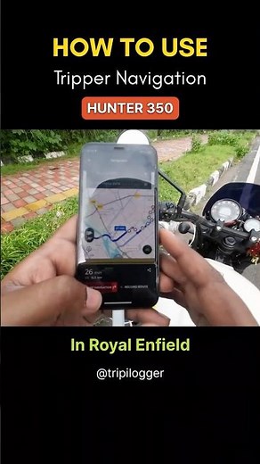 How Tripper Navigation Works in Royal Enfield Hunter 350 Rio White #hunter350
