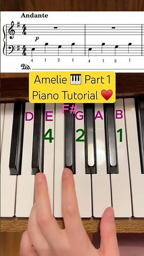Amelie 🎹 Piano Tutorial ♥️ Part 1 #pianotutorial #amelie #piano