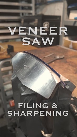 Filing a Gramercy Tools veneer saw is fairly straightforward. The teeth are filed square until they reach a sharp point. We clamp the saw in a modified Gramercy tools saw vise for maximum rigidity. However the thing that makes the saw perfect is the final polishing of the bevel on abrasive film. For this we use a fixture that matches the angle that we ground the saw bevel on (see previous video). #GramercyTools #woodworking #handtools, #veneering #veneersaw | Tools for Working Wood