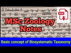 Definition and Basic concept of Biosystematic Taxonomy and Classification MSc Zoology Notes Pdf