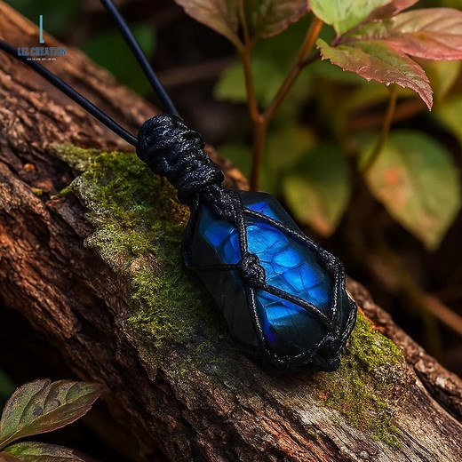 Natural Labradorite Stone Necklace- Healing Crystal Pendant, Gothic Boho Jewelry, Unique Crystal Gift - Etsy