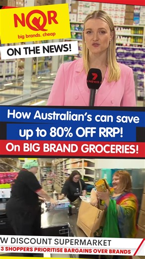 NQR Discount Supermarket on Instagram: "Seen the News? NQR shoppers are saving up to 80% OFF Big Brand Groceries! 🚨 Shop at NQR, Australia's CHEAPEST Supermarket & SAVE BIG! Like our Page for unbelievable Weekly deals on your Big Brand Groceries! #cheapgroceries #weeklyspecials #discountedgroceries #cheapsupermarket #melbourne #adelaide"