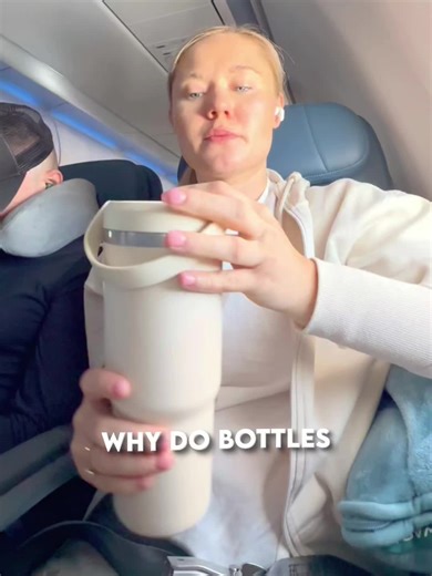 Opening Bottles on Planes Can Get Very Messy 😮 | opening water bottle on plane
