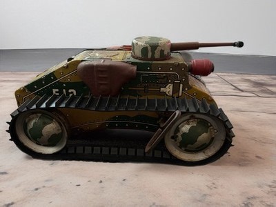 Vintage Marx Tin Wind Up E12 Sparking Army Tank Single Barrel  9 3/4" Works | eBay