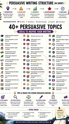 100 Persuasive Topics That Spark Big Ideas and Strong Opinions‪@Learn.achieve.succeed67‬