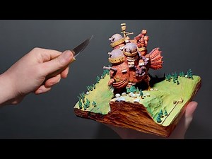 I Hand Carved Ghibli's Howl's Moving Castle from Wood