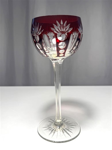 Vintage Lead Crystal Wine Glass Ruby Red Hand Cut 19.5 Cm Crystal Goblet Elegant Gift - Etsy