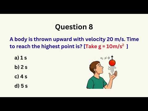 Top 20 Motion in One Dimension Questions | Physics MCQs