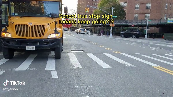 School bus stop sign means keep going?!? #fyp#foryoupage #schoolbus #driving#idiotdrivers#learnontiktok#idiotsincars#USA #caughtoncamera #challenge