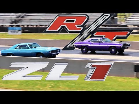 1970 Dodge Challenger RT vs 1969 Camaro COPO ZL1 - STOCK DRAG RACE