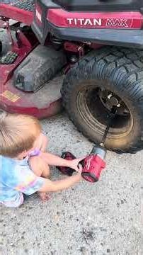 How to remove a lawnmower￼ tire, it’s so easy my 4yr old can do it! #tirereplacement #toro #diy