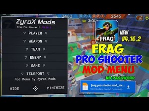 FRAG Pro Shooter Mod Menu v4.16.2 | God Mode, One Hit Kill, Unlock All Skins | 30+ Features