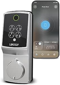 Lockly Secure Pro (2025 Latest Version), Smart Lock with Built-in Wi-Fi, New-Gen Fingerprint Door Lock, Keyless Entry Deadbolt, PIN Genie Keypad, Auto Lock, App Remote Control, Easy Installation
