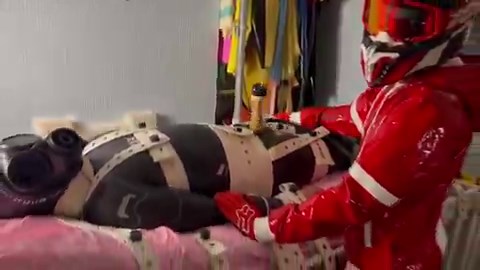 Strapped down by @PupCassy and @Gearhead_Paloa to make sure my milk is extracted