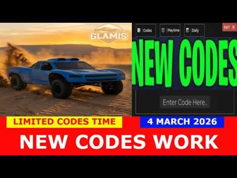 *NEW CODES* (RACES) Glamis Dunes, California ROBLOX | LIMITED CODES TIME | MARCH 4, 2026