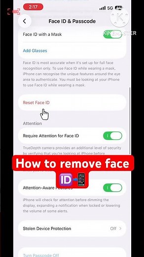 How to reset face 🆔📲|| remove face id || #apple #viralshorts #ios #trending
