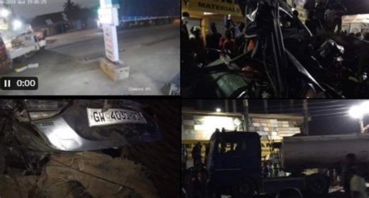 Two killed after fuel tanker rams into vehicles at Konongo