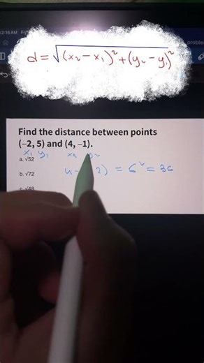 Distance Formula in a 2D Plane #calculus #college #exam #dummies