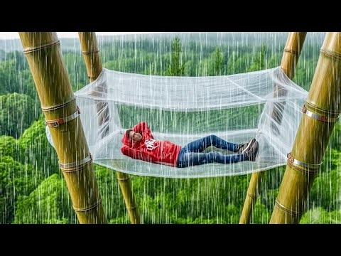 72 Hours of Solo Survival: Building a Transparent Shelter High in the Rainforest