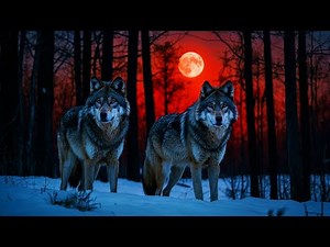 Wolves howling in the night. 🐺 8 hours of wolf sounds