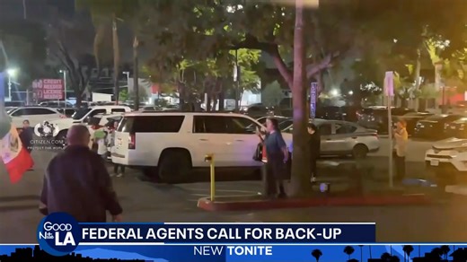 LATEST: TSA workers eating dinner were mistaken for ICE agents, drawing dozens of protesters to a Lynwood restaurant. We tried speaking with an apparent organizer but received little explanation. | Matthew Seedorff