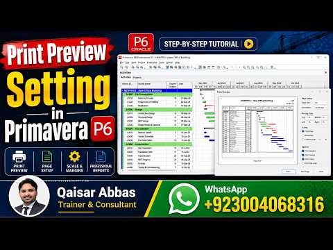 Print Preview Setting in Primavera P6 | Page Setup & Professional Printing Tutorial