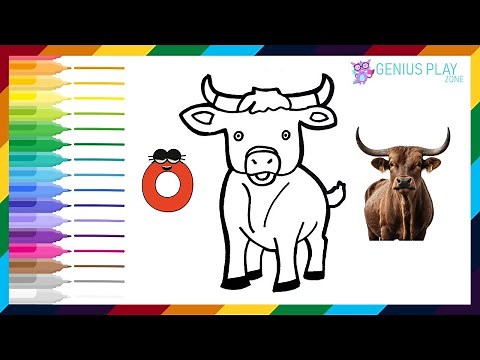 Alphabet Animal Adventures O: learn how to draw an easy Ox, hear sounds, facts, and letter O!