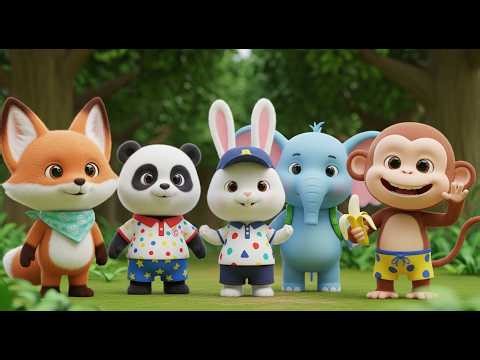 Forest Fun Parade 🐼🐰🐘🐒🦊 | Funny Forest Animals Song for Kids | Sing & Dance!