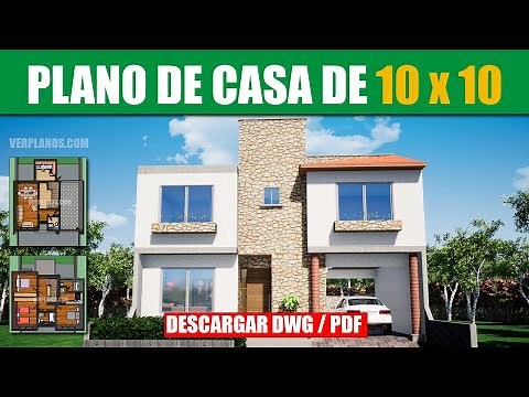 ➜ HOUSE PLAN of #2 floors #3 Bedrooms (With Measurements, PDF and DWG)