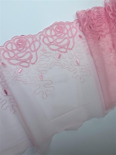 Pink Non-stretch Lace Trim 7 Inch Wide, Floral Embroidered Lace by Yard - Etsy