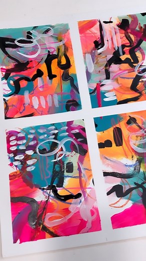 1K views · 56 reactions | Mini’s with my favorite colors ❤️ #liveloud #colormovement #abstractexpression | Art By Melanie | Facebook