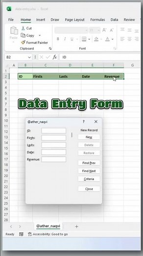 Excel Me Data Entry Form Kaise Banaye 🔥 Shortcut Trick