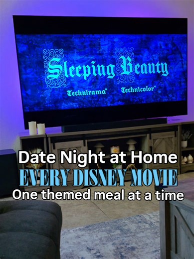 Working our way through every Disney movie - one fancy feast at a time! Which movie do you want to see next?? Send this to someone you want to start a dinner and a movie tradition with & don't forget to save for inspo! This Sleeping Beauty themed dinner was so fun! 😍 to this day, that is probably one of the moat beautiful drinks I've ever made and that spinning wheel pasta is my husband's favorite thing i make! You can find all recipes and Printable menus in the Magical Dinner and a Movie Cookb
