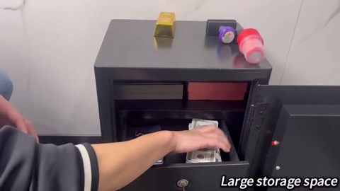 WASJOYE Home Cabinet Safe Box, 1.2 Cu Ft Small Home Safe Box, Cabinet Safe Box with Digital Keypad & Safety Key Lock, Small Security Safe for Home Office Hotel Money Jewelry Medicine Document Storage