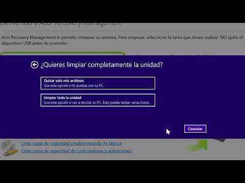 Windows 8 - Como restablecer la configuracion de fabrica