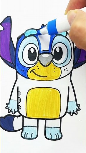 How to draw Bluey Stitch #drawing #shorts #art