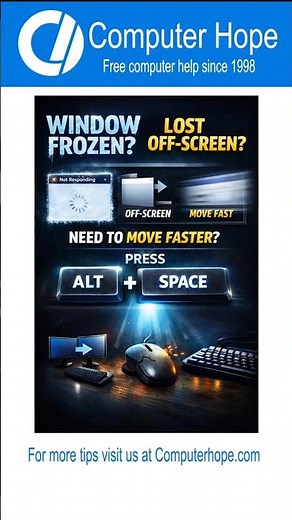 Move Any Window Without a Mouse #WindowsShortcut#KeyboardTips#Productivity#ComputerTips#TechHacks