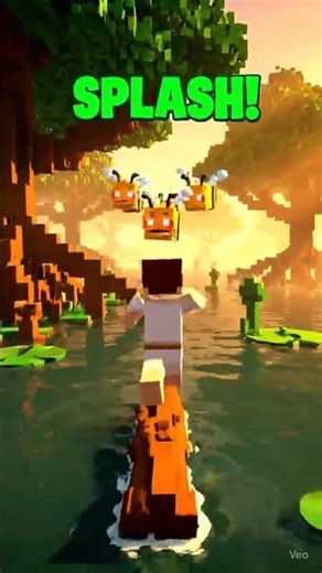 Minecraft the Swamp Bee and Pufferfish #minecraft #bees #minecraftanimation #funny