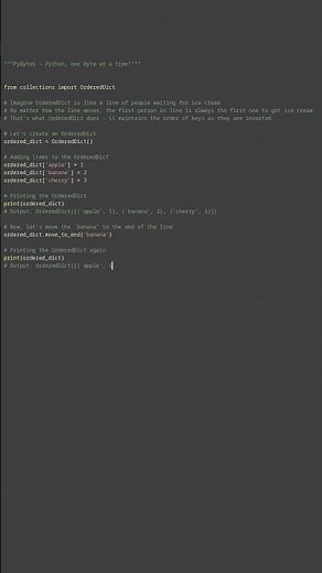 collections ordered dict #python #showcase