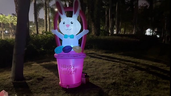 Easter Inflatables Outdoor Decorations, Easter Blow Up with LED Lights, Inflatable for Easter Outside Yard Lawn and Easter Party Decor