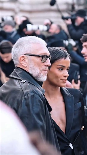 actor Vincent Cassel and French model Tina Kunakey #hollywood #viralvideo #shorts