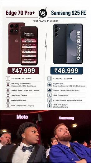Motorola Edge 70 Pro+ vs Samsung Galaxy S25 FE || Quick comparison🤯 #viralshort #motorola #samsung