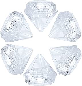 AUEAR, 50 Pack Diamond Shaped Clear Jars 5 ML Empty Refillable Cosmetic Small Jar Makeup Container with Lids Sample Trial Case Storage Box for Party Favors Decor